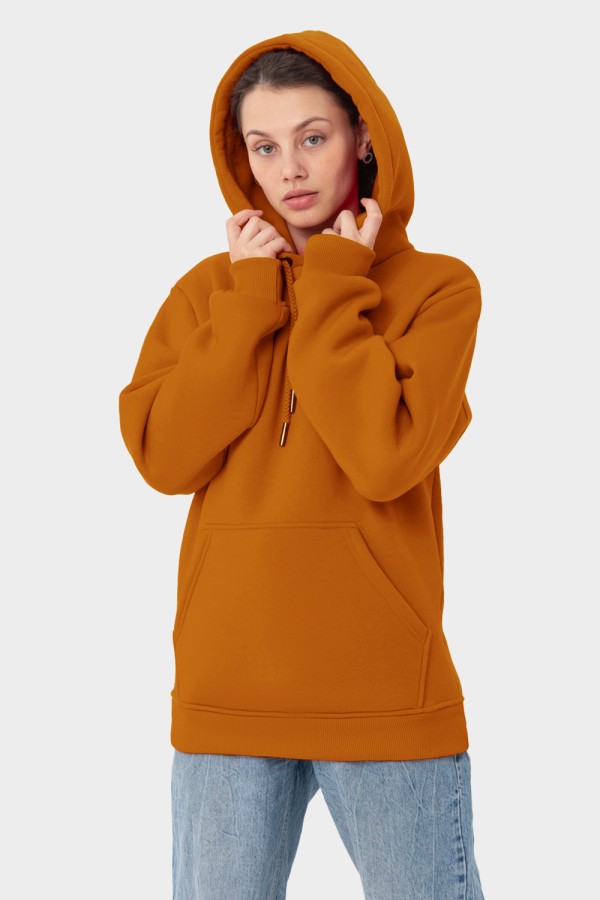  Premium hoodie pumpkin orange color woman 2XL-48-50-Woman-(Женский)    Женская худи с капюшоном премиум тыквенный оранжевый 340гр/м.кв 