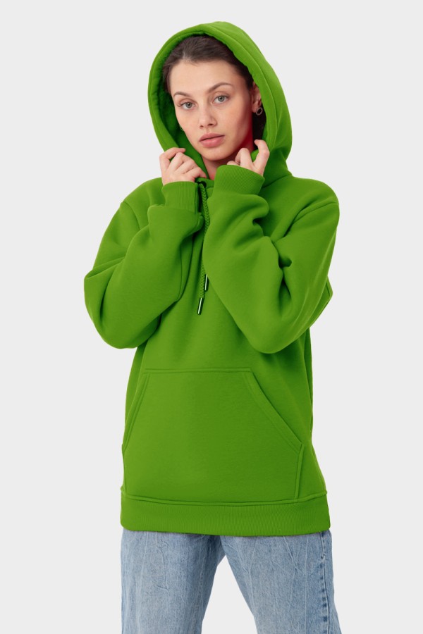  Premium hoodie wasabi green woman XS-38-40-Woman-(Женский)    Женская худи с капюшоном премиум оттенок зеленый васаби 340гр/м.кв 