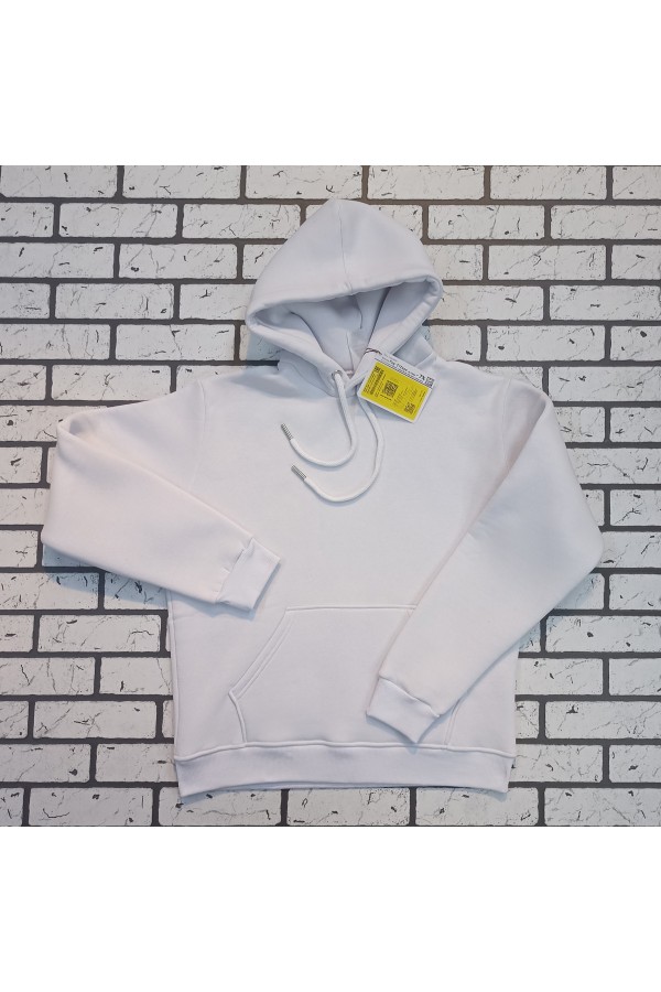 Толстовка мужская с капюшоном премиум качества Белая 340гр/м.кв   Магазин Толстовок Premium Hoodie Man