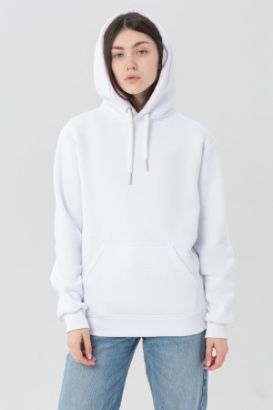 Женская худи с капюшоном премиум Белая 340гр/м.кв