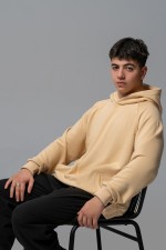 Худи реглан бежевая без начёса мужская с капюшоном (унисекс)   Магазин Толстовок Hoodie Reglan MAN| Премиальные худи-реглан без начёса