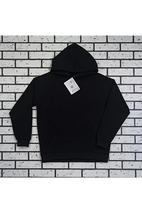 Худи реглан черная без начёса демисезонная с капюшоном мужская (унисекс)   Магазин Толстовок Hoodie Reglan MAN| Премиальные худи-реглан без начёса