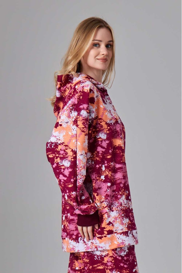  Printed hoodie OVERSIZE woman summer S-46-Unisex-(Женский)    Худи оверсайз женская на лето цвет Акварель 