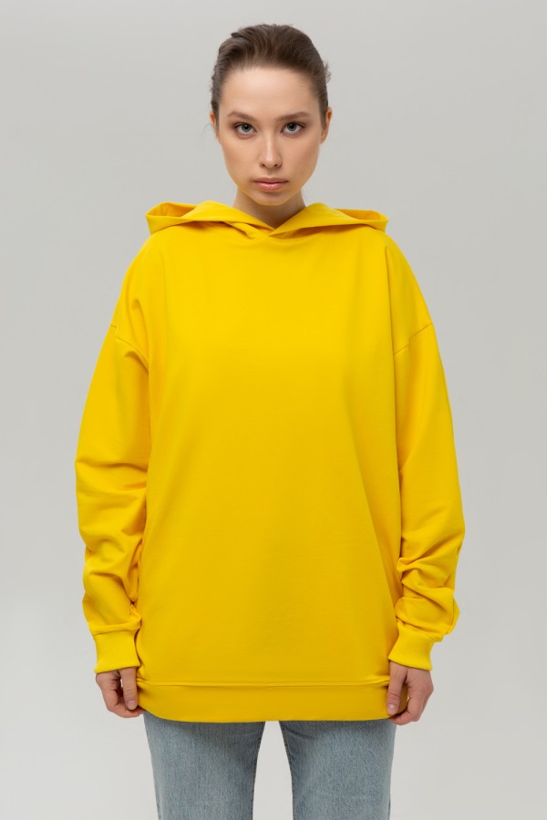  Yellow color hoodie OVERSIZE unisex summer XL-52-Unisex-(Женский)    Желтая Худи Оверсайз унисекс лето 