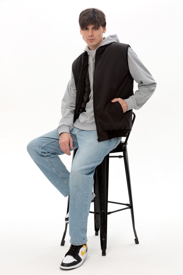 мужской черный жилет из хлопка в москве