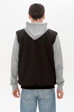 мужской черный жилет из хлопка с начесом плотный под брендирование