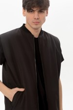 Мужской черный жилет из хлопка на молнии черный   Магазин Толстовок 