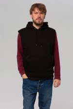  black vest man winter footer    Мужской черный жилет из футера 