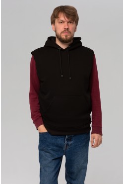 Мужской черный жилет из футера