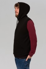 мужской черный жилет из футера утепленный зимний