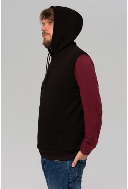 Мужской черный жилет из футера