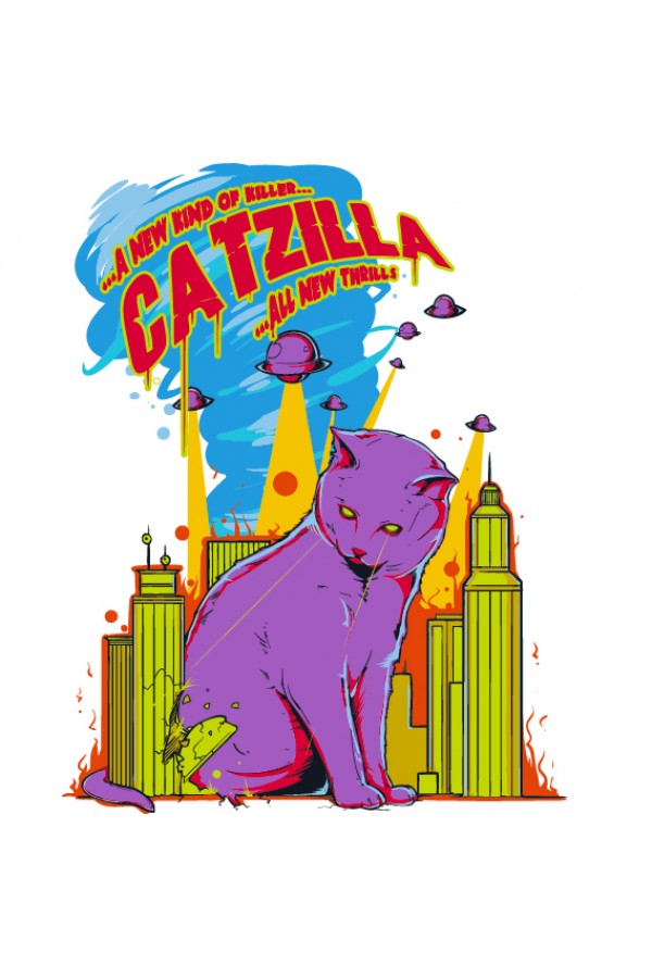  Худи, свитшот или футболка с принтом Catzilla