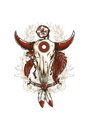  Худи, свитшот, футболка c Черепом быка 2.0