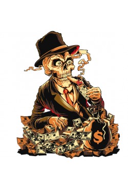  Худи, свитшот, футболка с принтом Череп гангстер