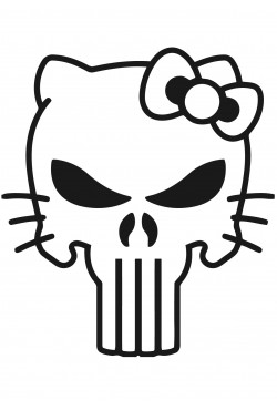  Худи, свитшот, футболка с принтом Череп Hallo Kitty"