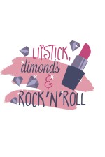  Худи, свитшот, футболка с надписью Lipstick, diamonds & rocknroll