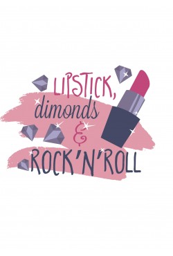  Худи, свитшот, футболка с надписью Lipstick, diamonds & rocknroll