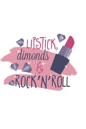  Худи, свитшот, футболка с надписью Lipstick, diamonds & rocknroll
