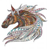  Худи, свитшот, футболка с принтом "Лошадь в этническом стиле"