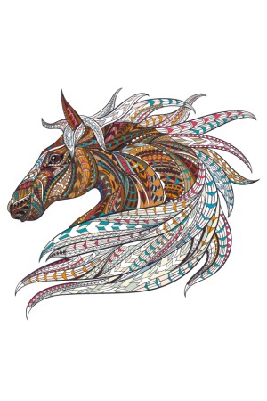  Худи, свитшот, футболка с принтом "Лошадь в этническом стиле"