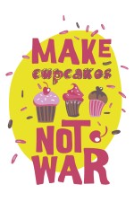  Худи, свитшот или футболка с принтом Make cupсakes not war
