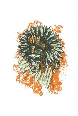  Толстовка, свитшот, футболка с принтом Шаман-череп