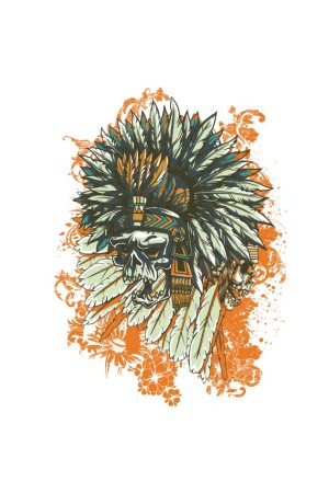  Толстовка, свитшот, футболка с принтом Шаман-череп