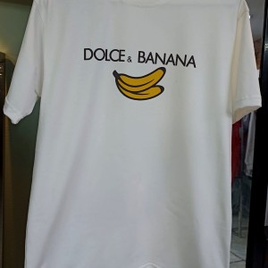 Прямая печать на белой футболке в Москве Dolce and Banana