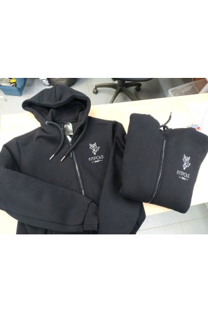 Худи на молнии с вышивкой логотипа А6 на груди на заказ - 2шт