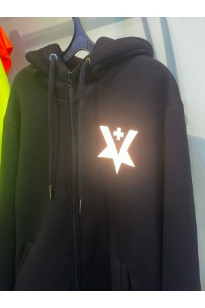 Светящийся худи на молнии с рефлективной печатью под заказ