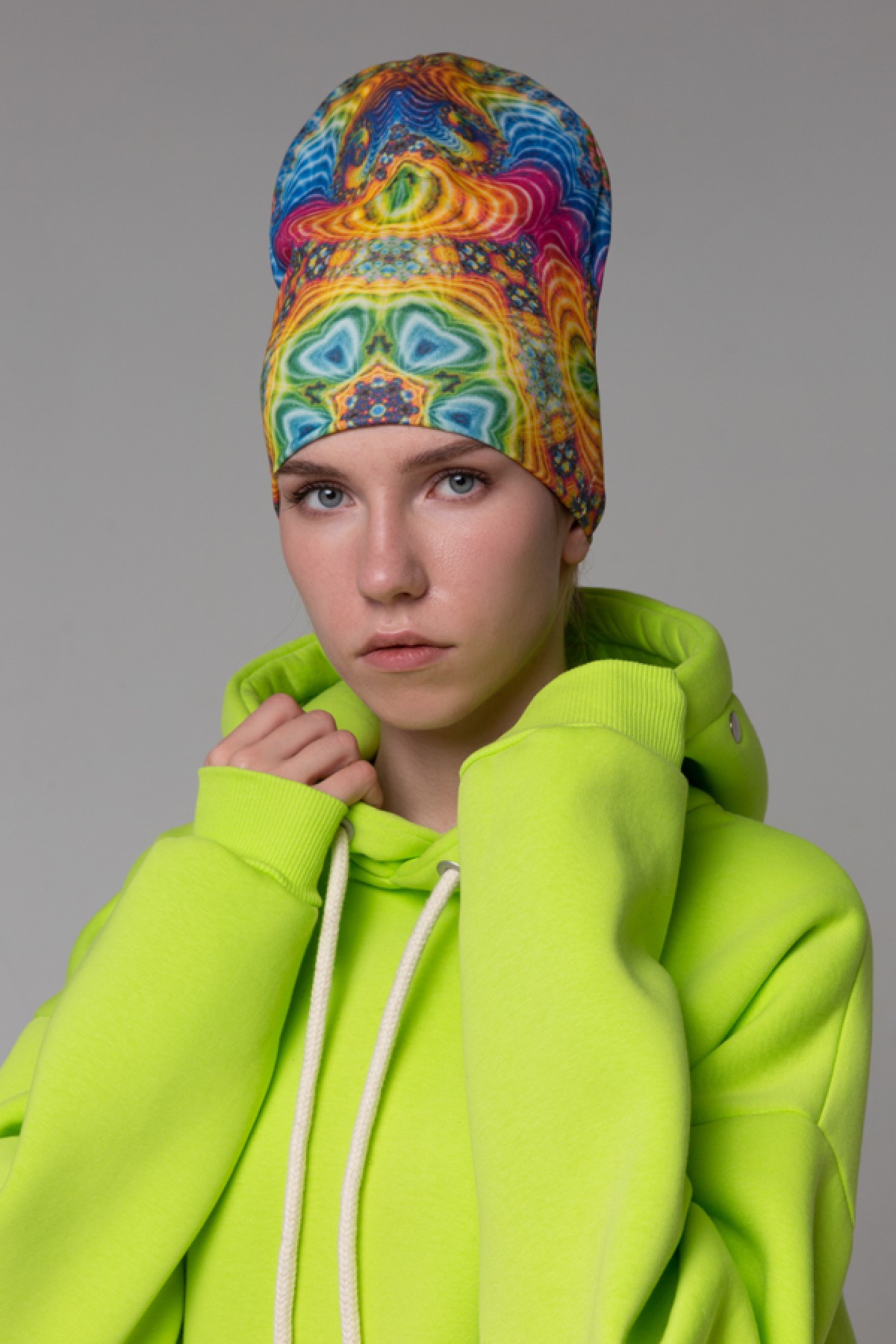 !LIMITI - Exclusive Green Hoodie with full-print mask and beanie full-print — фото 2