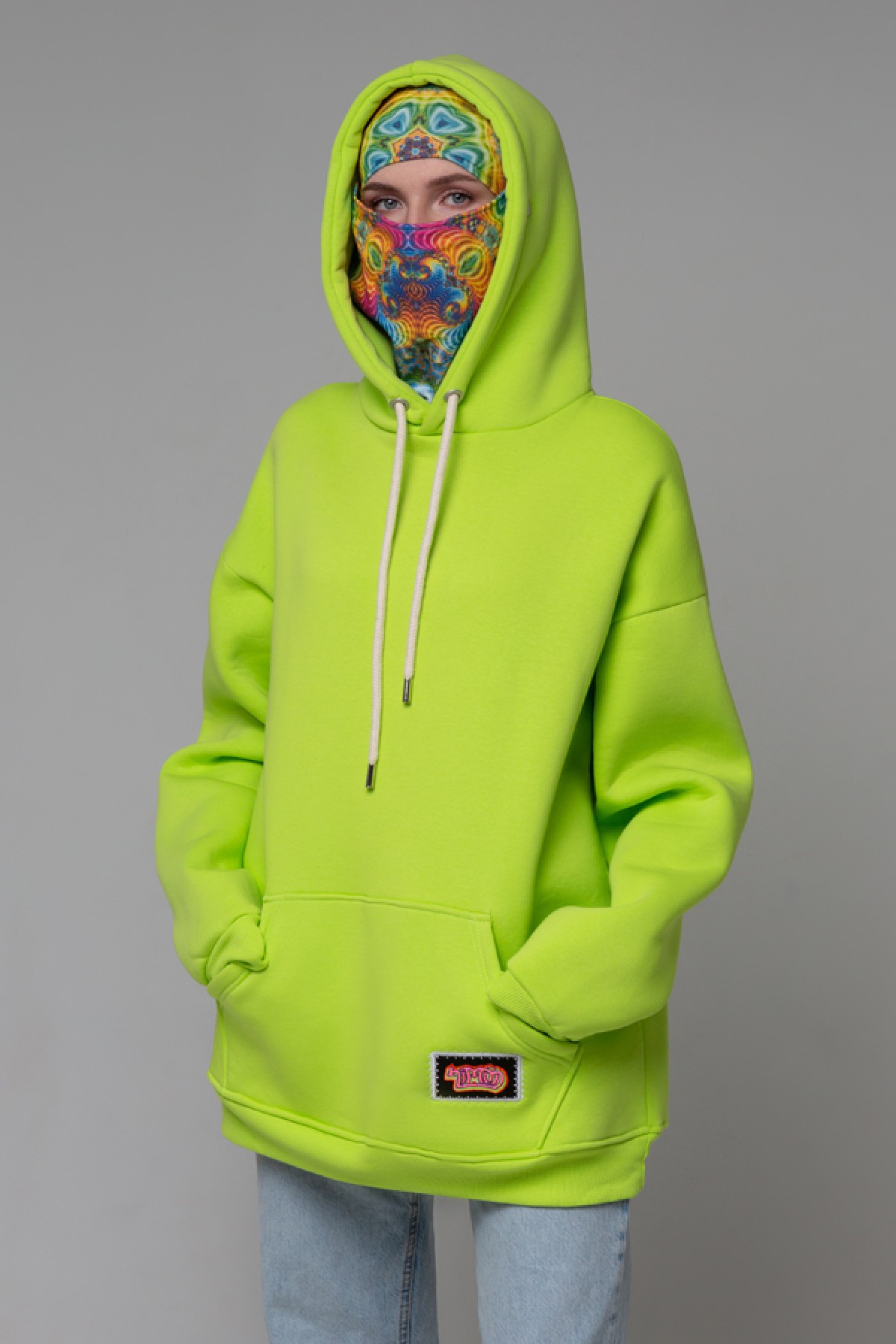 !LIMITI - Exclusive Green Hoodie with full-print mask and beanie full-print — фото 4