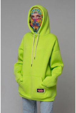 !LIMITI - Exclusive Green Hoodie with full-print mask and beanie full-print