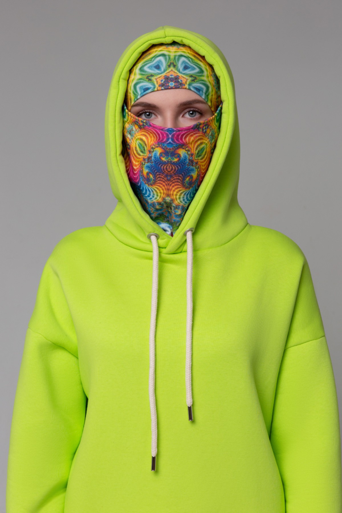!LIMITI - Exclusive Green Hoodie with full-print mask and beanie full-print — фото 5