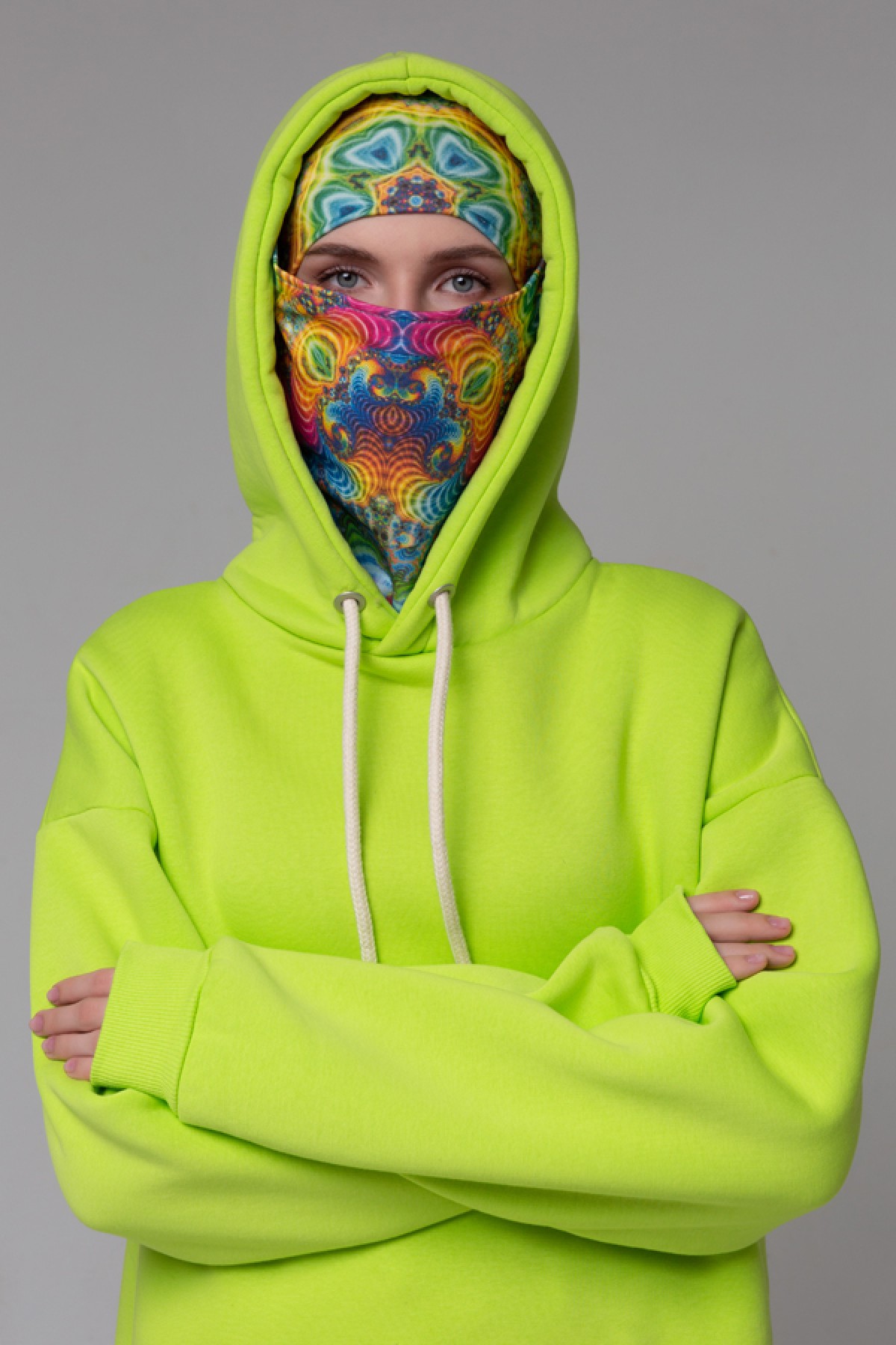 !LIMITI - Exclusive Green Hoodie with full-print mask and beanie full-print — фото 6