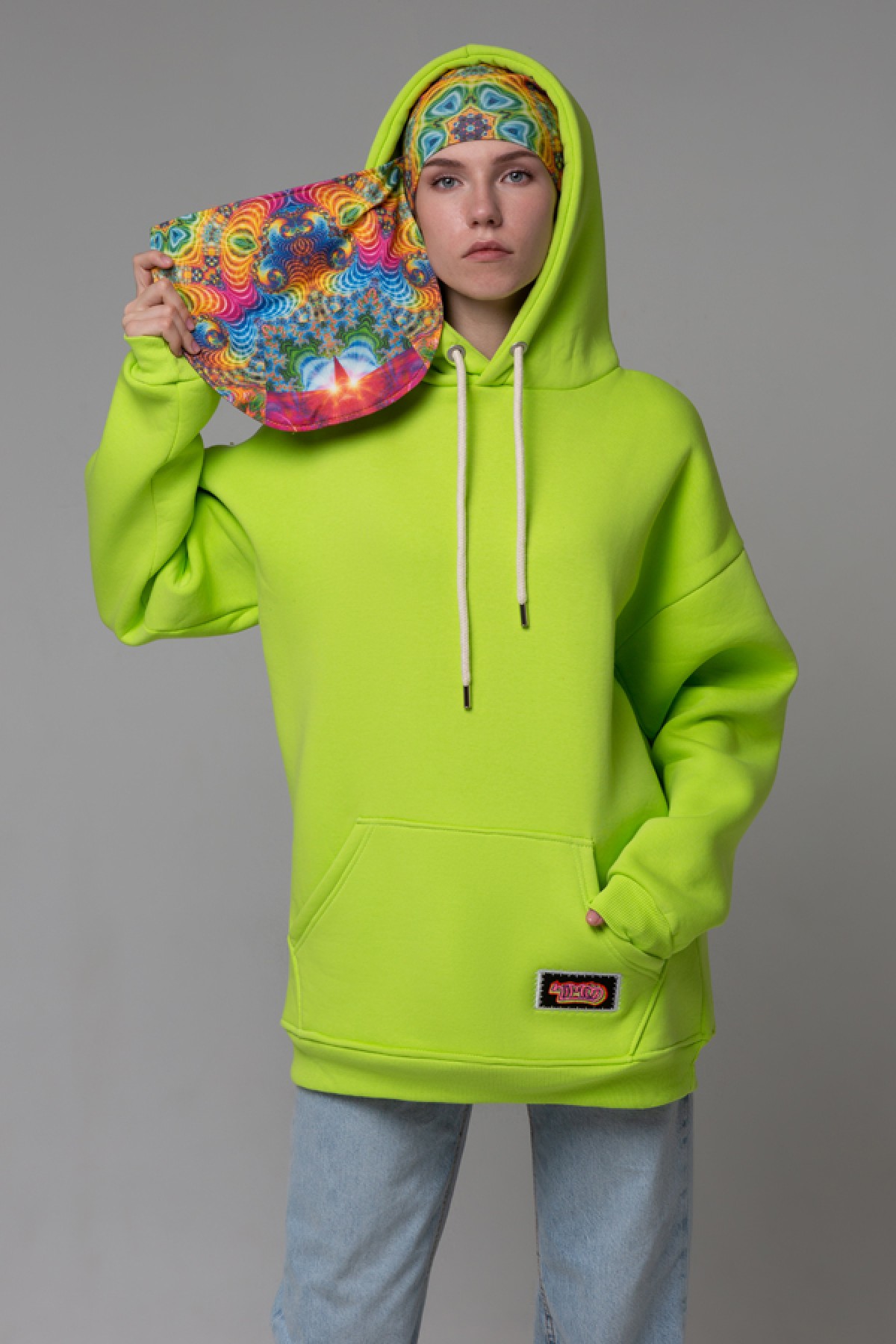 !LIMITI - Exclusive Green Hoodie with full-print mask and beanie full-print — фото 7