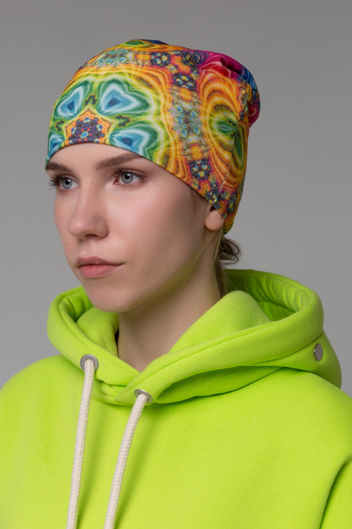 !LIMITI - Exclusive Green Hoodie with full-print mask and beanie full-print — фото 9