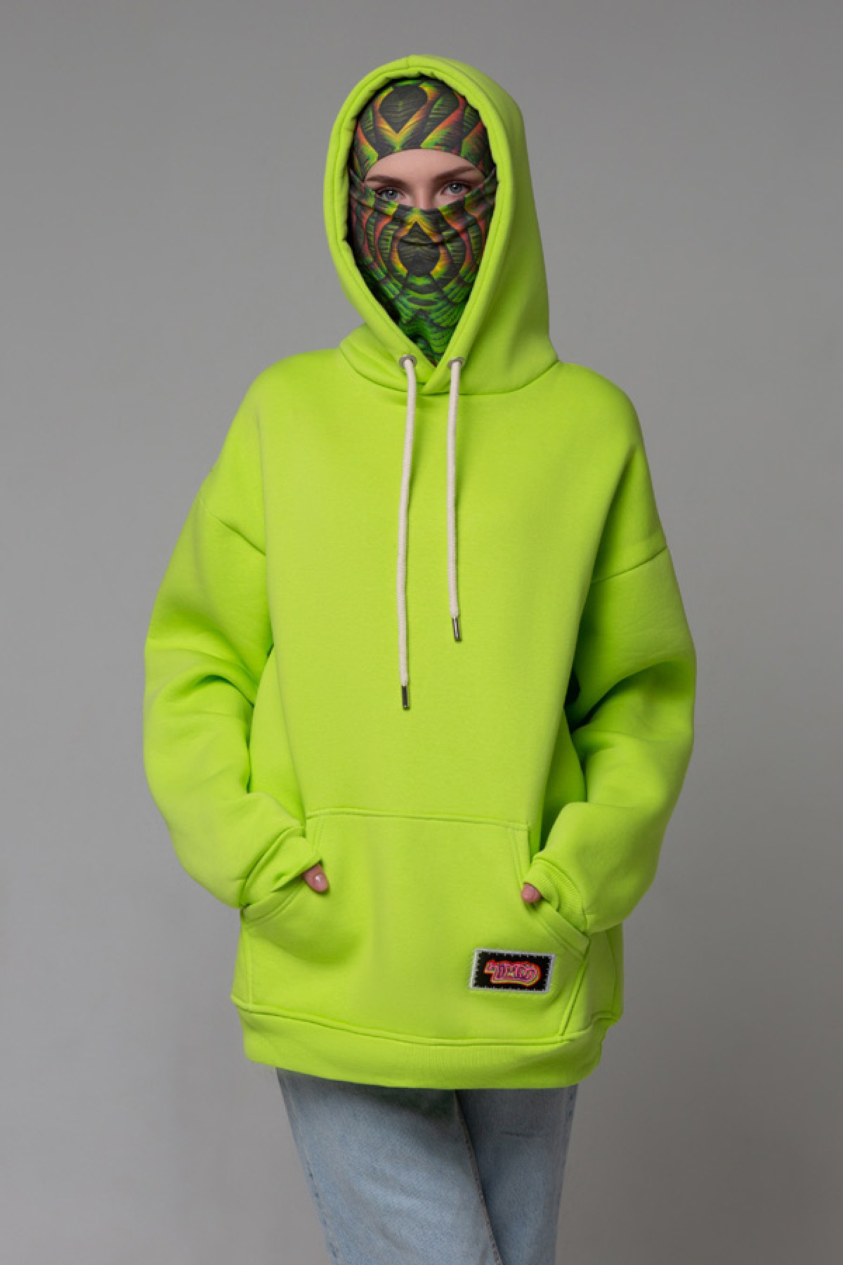 !LIMITI - Exclusive Lime Hoodie with full-print mask and beanie full-print — фото 7