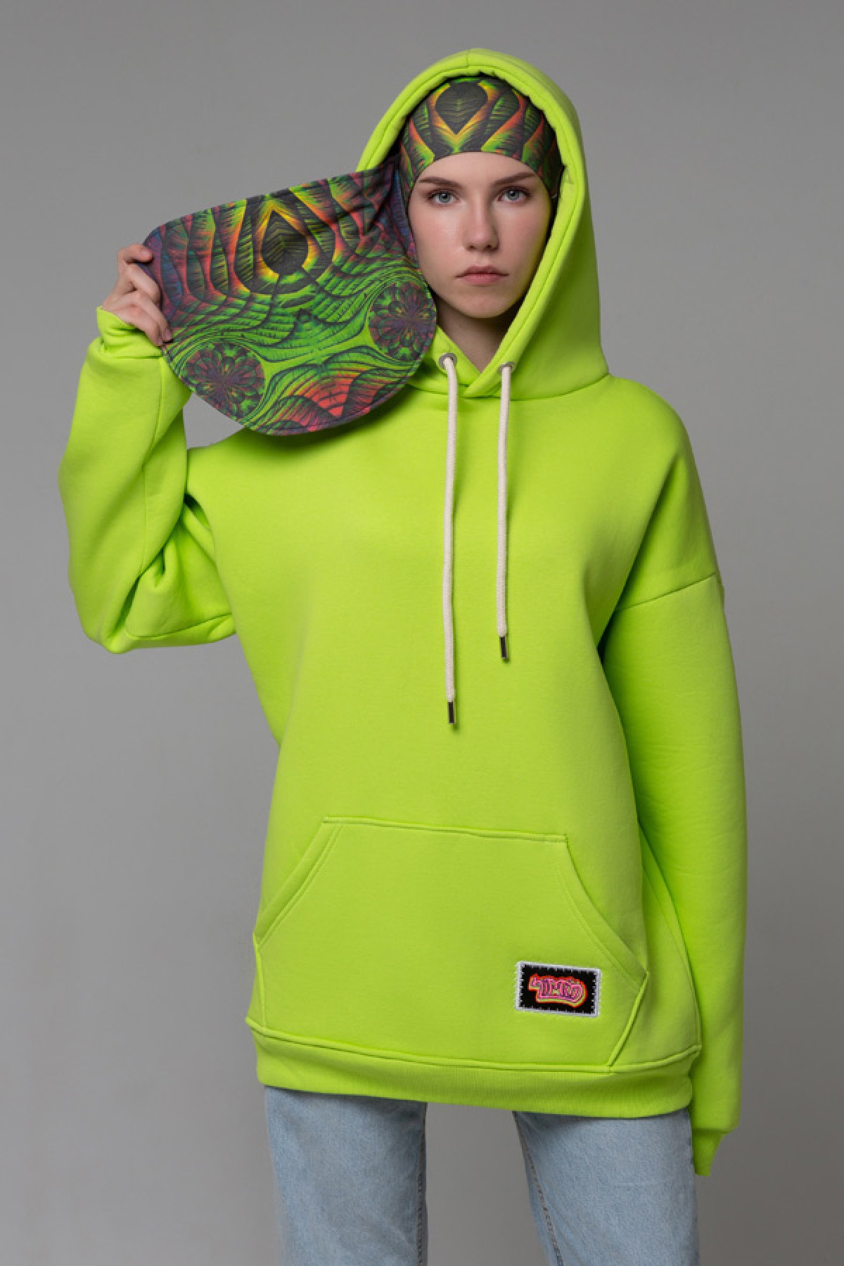 !LIMITI - Exclusive Lime Hoodie with full-print mask and beanie full-print — фото 8