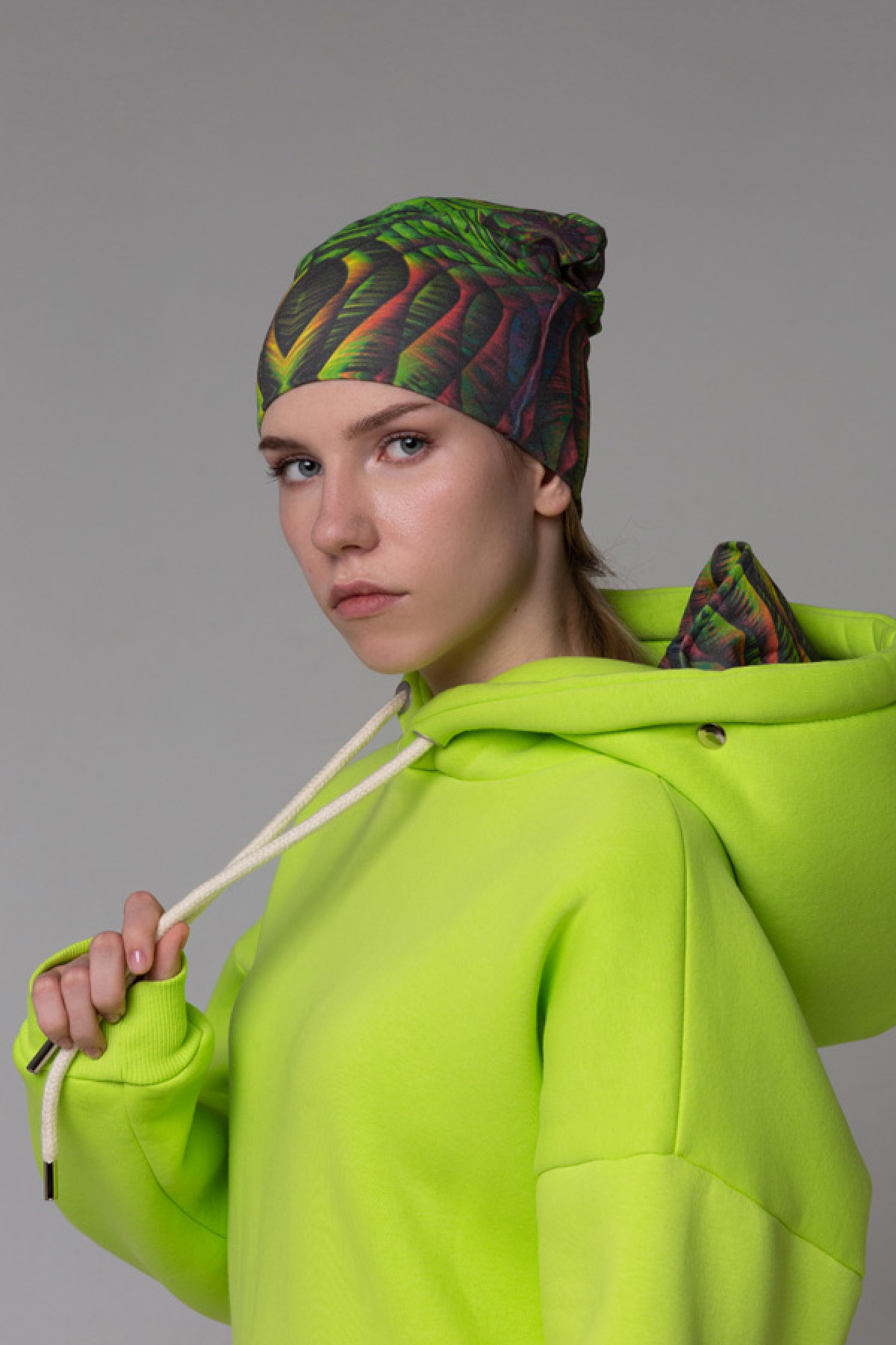 !LIMITI - Exclusive Lime Hoodie with full-print mask and beanie full-print — фото 9