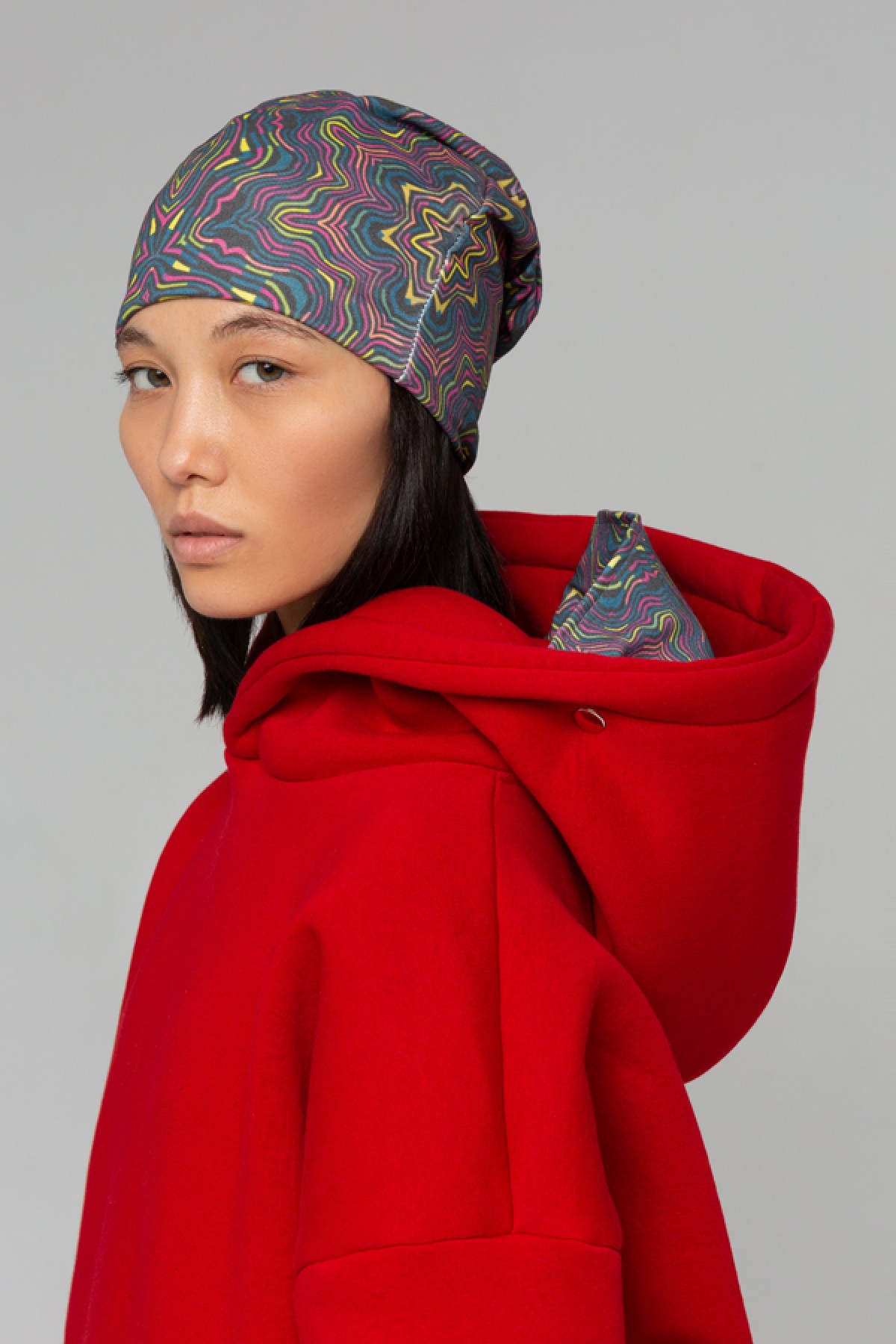 !LIMITI - Exclusive RED Hoodie with full-print mask and beanie full-print — фото 4