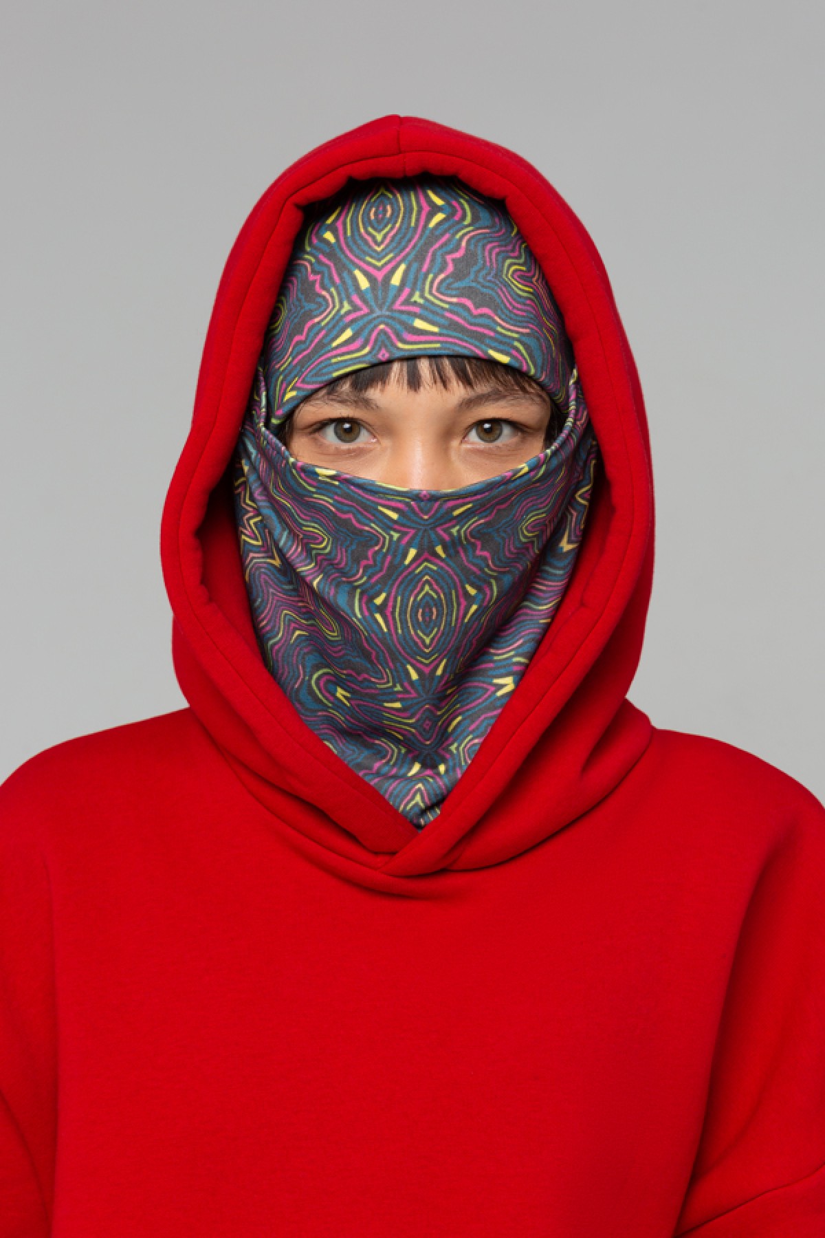 !LIMITI - Exclusive RED Hoodie with full-print mask and beanie full-print — фото 2