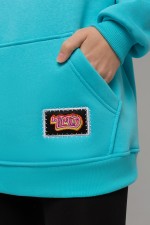 !Limiti - Exclusive Hoodie Aqua color with mask and Emoji Sticker's   Магазин Толстовок 