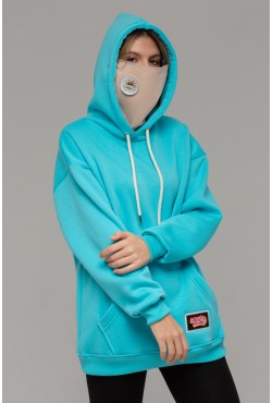 !Limiti - Exclusive Hoodie Aqua color with mask and Emoji Sticker's