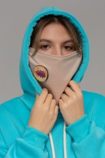 !Limiti - Exclusive Hoodie Aqua color with mask and Emoji Sticker's   Магазин Толстовок 