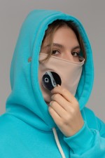 !Limiti - Exclusive Hoodie Aqua color with mask and Emoji Sticker's   Магазин Толстовок 