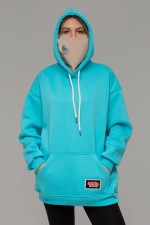 !Limiti - Exclusive Hoodie Aqua color with mask and Emoji Sticker's   Магазин Толстовок 