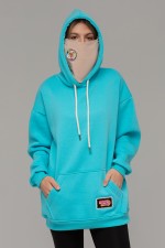 !Limiti - Exclusive Hoodie Aqua color with mask and Emoji Sticker's   Магазин Толстовок 