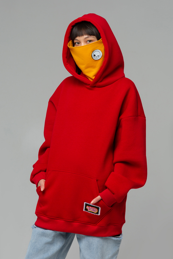  !LIMITI Hoodie with Sticker pack | RED Hoodie and Corrica Mask    RED Hoodie and Corrica Mask 