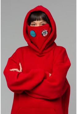 !LIMITI - Exclusive RED Hoodie with mask and DOBLE Sticker's pack